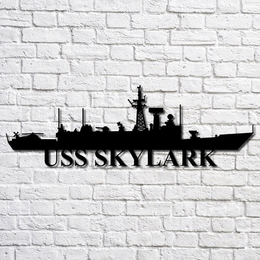 US Navy Metal Sign, Uss Skylark Navy Ship Metal Art, Navy Veteran Metal Sign