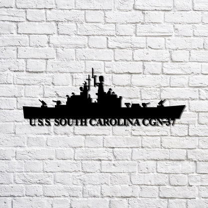 US Navy Metal Sign, Uss South Carolina Cgn37 Navy Ship Metal Sign, Memory Wall Metal Sign, Navy Veteran Metal Sign