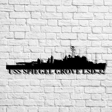 US Navy Metal Sign, Uss Spiegel Grove Lsd32 Navy Ship Metal Art, Navy Veteran Metal Sign