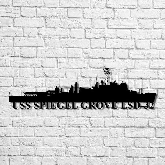 US Navy Metal Sign, Uss Spiegel Grove Lsd32 Navy Ship Metal Art, Navy Veteran Metal Sign