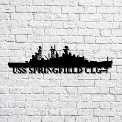 US Navy Metal Sign, Uss Springfield Clg7 Navy Ship Metal Art, Navy Veteran Metal Sign