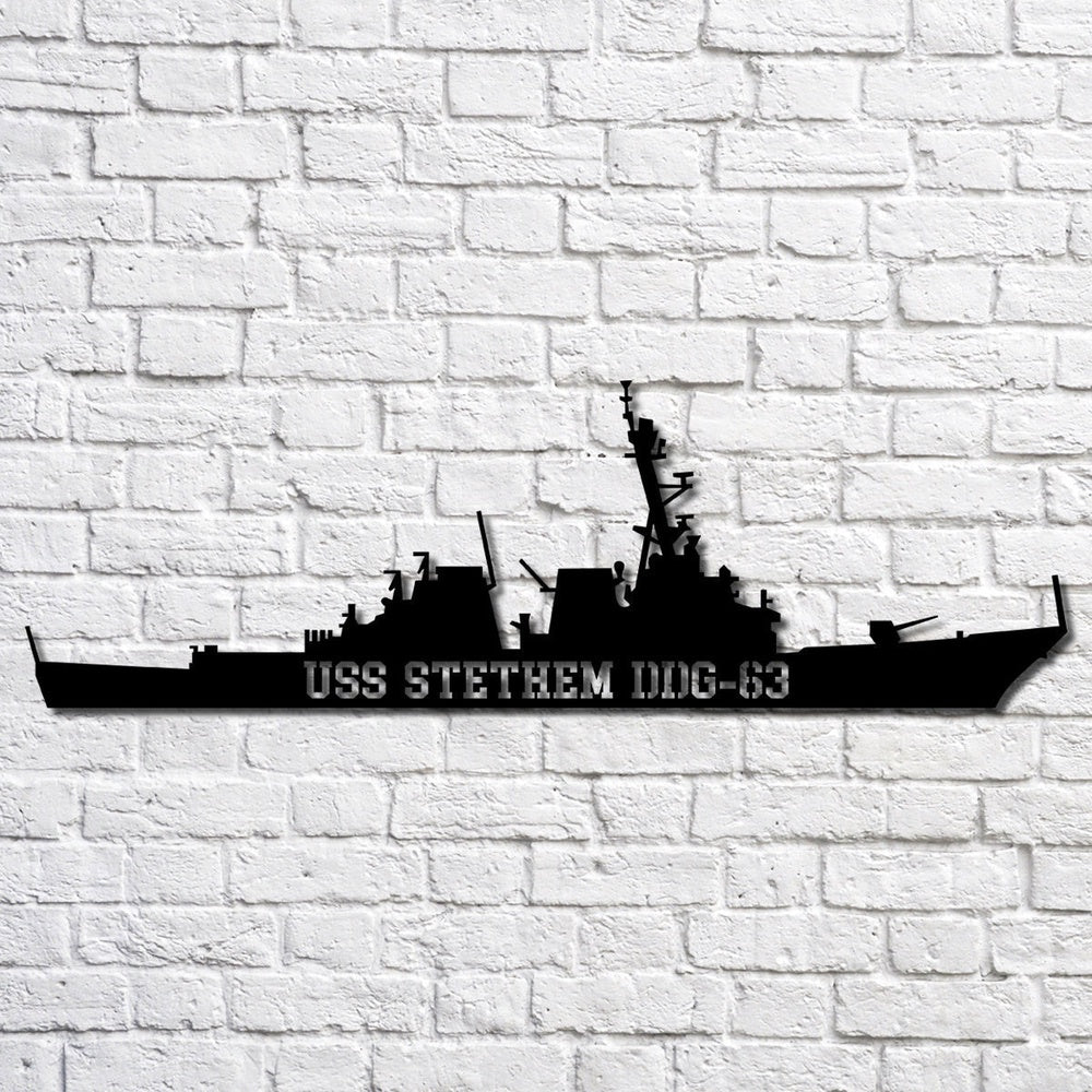 US Navy Metal Sign, Uss Stethem Ddg63 Navy Ship Metal Art, Navy Veteran Metal Sign