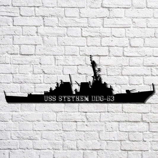 US Navy Metal Sign, Uss Stethem Ddg63 Navy Ship Metal Art, Navy Veteran Metal Sign