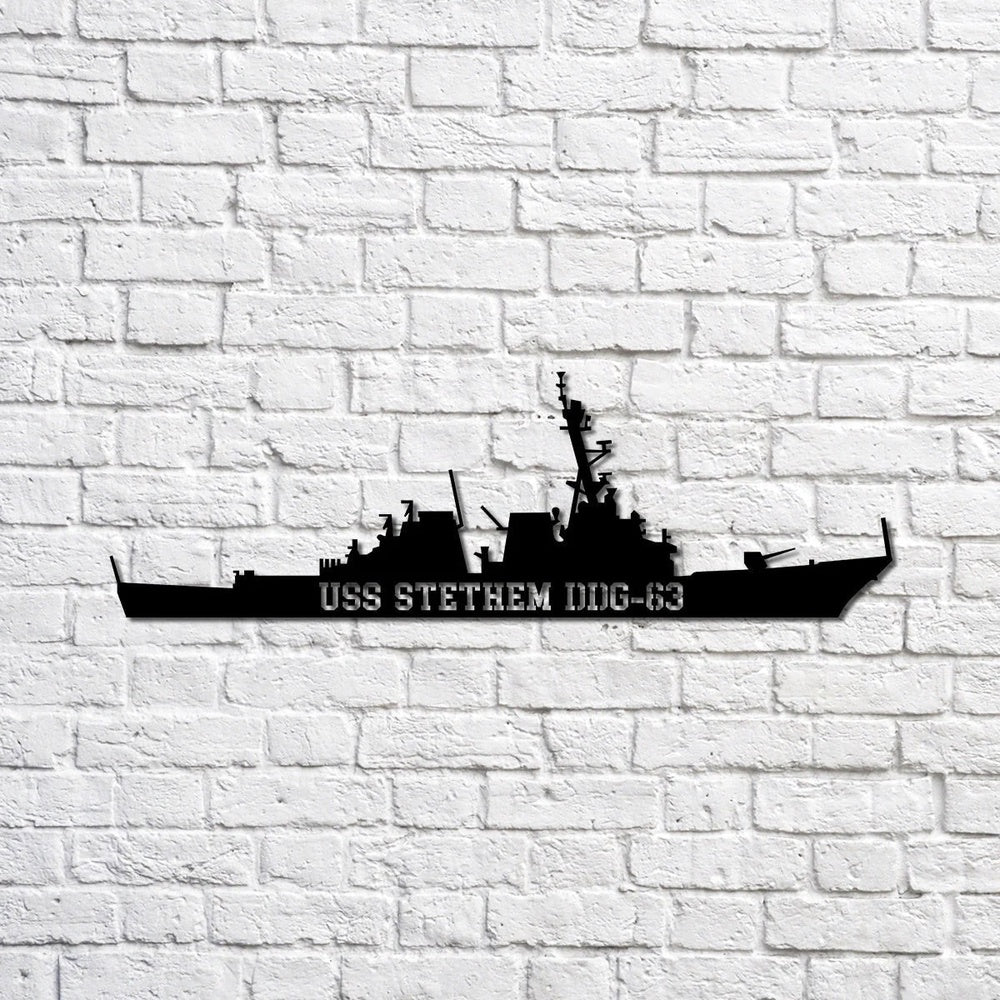 US Navy Metal Sign, Uss Stethem Ddg63 Navy Ship Metal Sign, Memory Wall Metal Sign, Navy Veteran Metal Sign