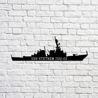 US Navy Metal Sign, Uss Stethem Ddg63 Navy Ship Metal Sign, Memory Wall Metal Sign, Navy Veteran Metal Sign
