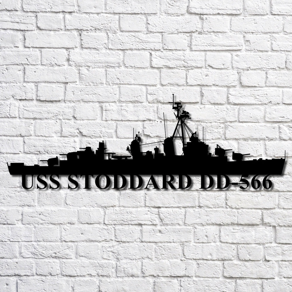 US Navy Metal Sign, Uss Stoddard Dd566 Navy Ship Metal Art, Navy Veteran Metal Sign