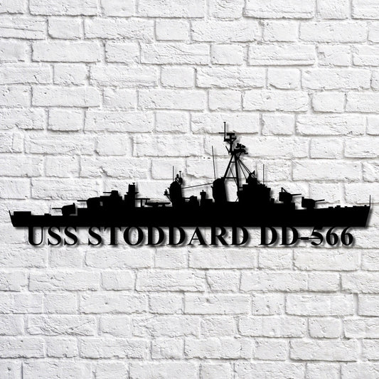 US Navy Metal Sign, Uss Stoddard Dd566 Navy Ship Metal Art, Navy Veteran Metal Sign