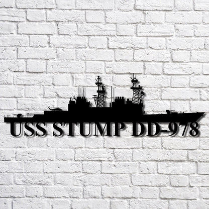 US Navy Metal Sign, Uss Stump Dd978 Navy Ship Metal Art, Navy Veteran Metal Sign