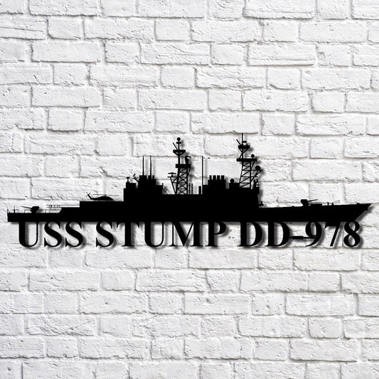 US Navy Metal Sign, Uss Stump Dd978 Navy Ship Metal Art, Navy Veteran Metal Sign