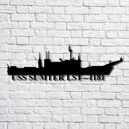 US Navy Metal Sign, Uss Sumter Lst 1181 Navy Ship Metal Art, Navy Veteran Metal Sign