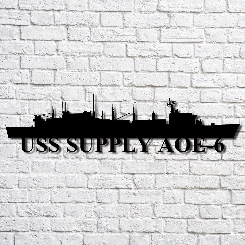 US Navy Metal Sign, Uss Supply Aoe6 Navy Ship Metal Art, Navy Veteran Metal Sign