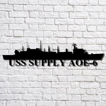 US Navy Metal Sign, Uss Supply Aoe6 Navy Ship Metal Art, Navy Veteran Metal Sign