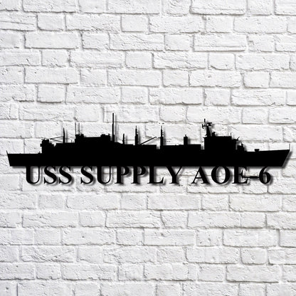 US Navy Metal Sign, Uss Supply Aoe6 Navy Ship Metal Art, Navy Veteran Metal Sign