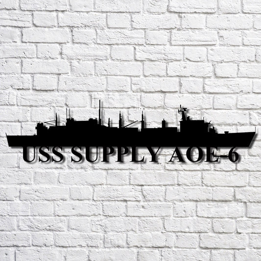 US Navy Metal Sign, Uss Supply Aoe6 Navy Ship Metal Art, Navy Veteran Metal Sign