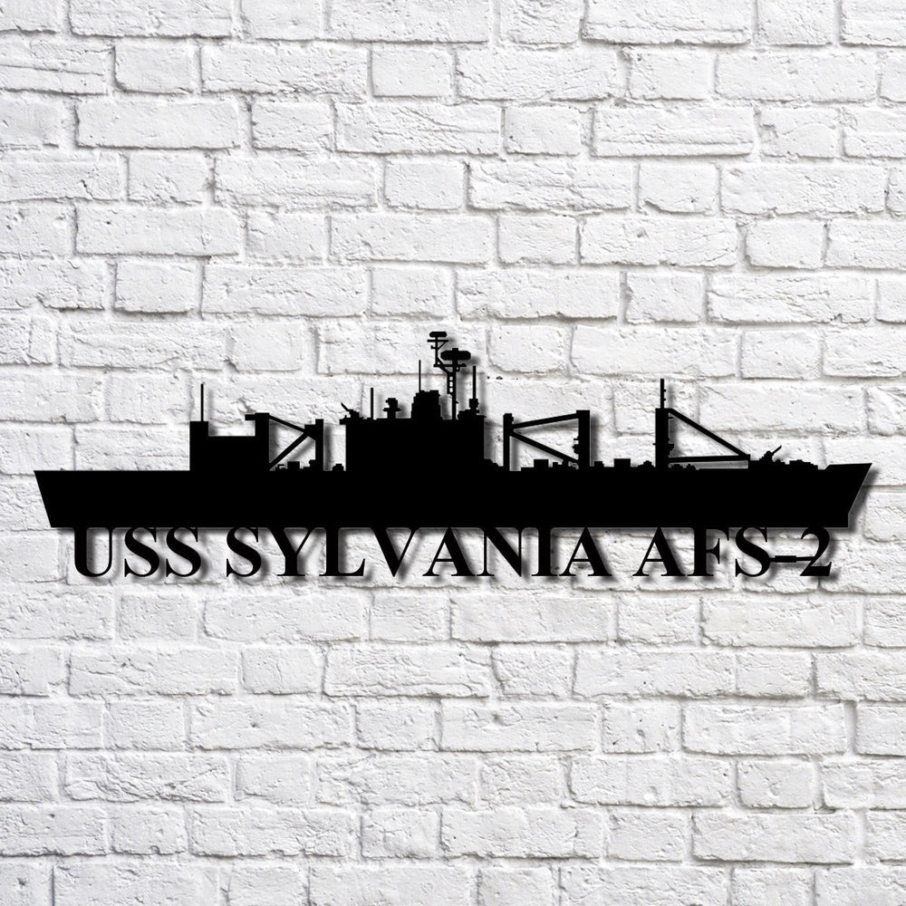 US Navy Metal Sign, Uss Sylvania Afs2 Navy Ship Metal Art, Navy Veteran Metal Sign
