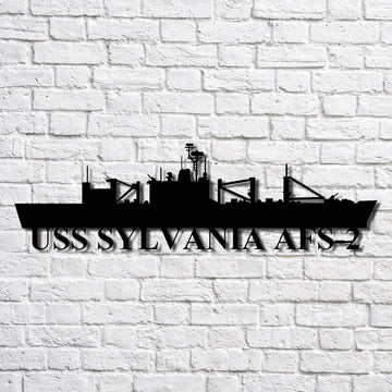 US Navy Metal Sign, Uss Sylvania Afs2 Navy Ship Metal Art, Navy Veteran Metal Sign