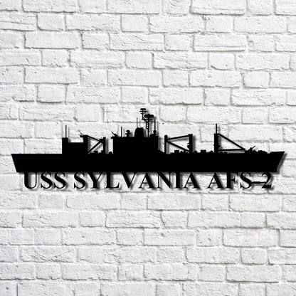 US Navy Metal Sign, Uss Sylvania Afs2 Navy Ship Metal Art, Navy Veteran Metal Sign