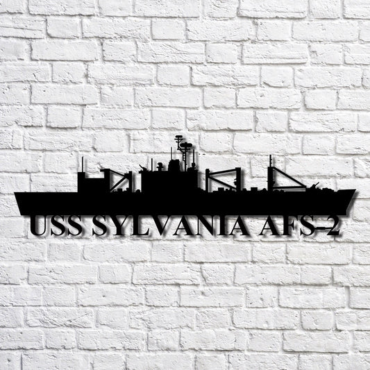 US Navy Metal Sign, Uss Sylvania Afs2 Navy Ship Metal Art, Navy Veteran Metal Sign