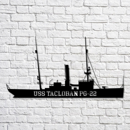 US Navy Metal Sign, Uss Tacloban Pg22 Navy Ship Metal Art, Navy Veteran Metal Sign