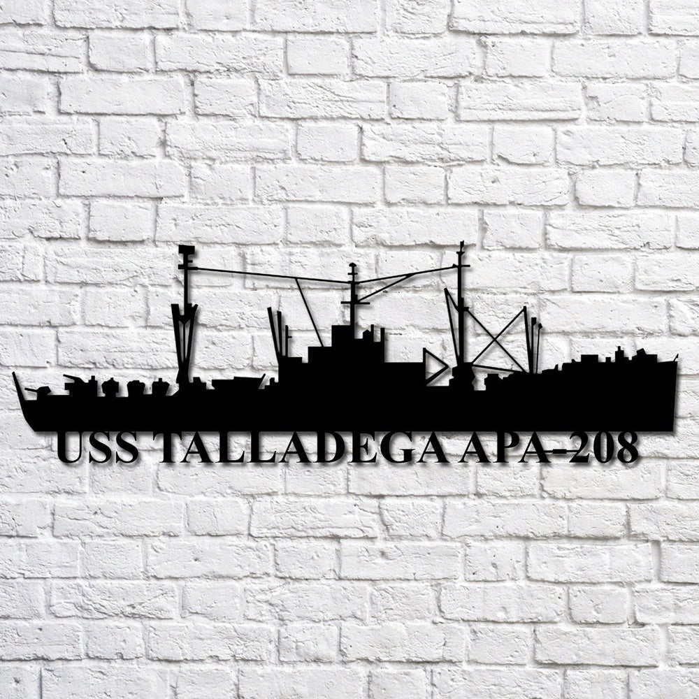 US Navy Metal Sign, Uss Talladega Apa208 Navy Ship Metal Art, Navy Veteran Metal Sign