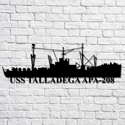 US Navy Metal Sign, Uss Talladega Apa208 Navy Ship Metal Art, Navy Veteran Metal Sign