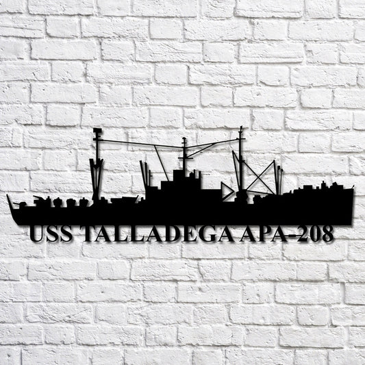US Navy Metal Sign, Uss Talladega Apa208 Navy Ship Metal Art, Navy Veteran Metal Sign