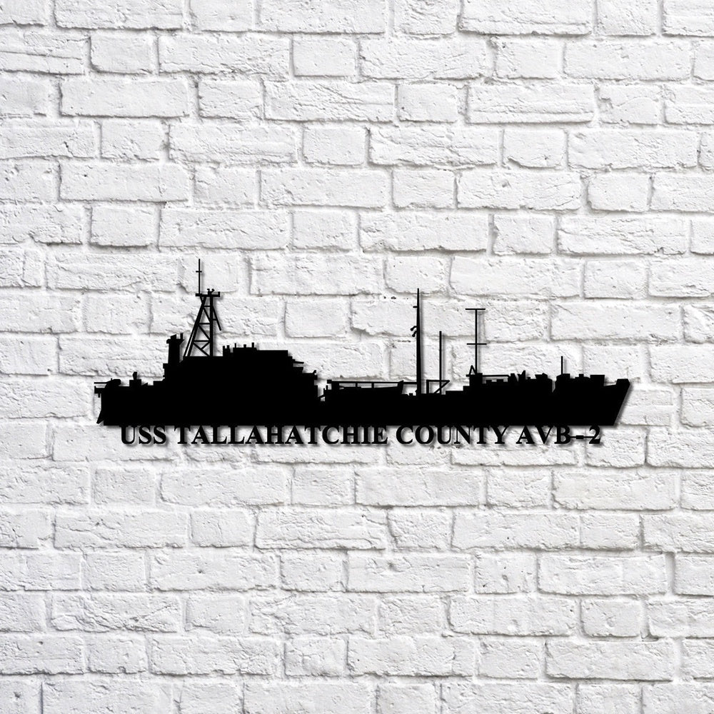 US Navy Metal Sign, Uss Tallahatchie County Avb2 Navy Ship Metal Sign, Memory Wall Metal Sign, Navy Veteran Metal Sign