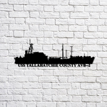 US Navy Metal Sign, Uss Tallahatchie County Avb2 Navy Ship Metal Sign, Memory Wall Metal Sign, Navy Veteran Metal Sign