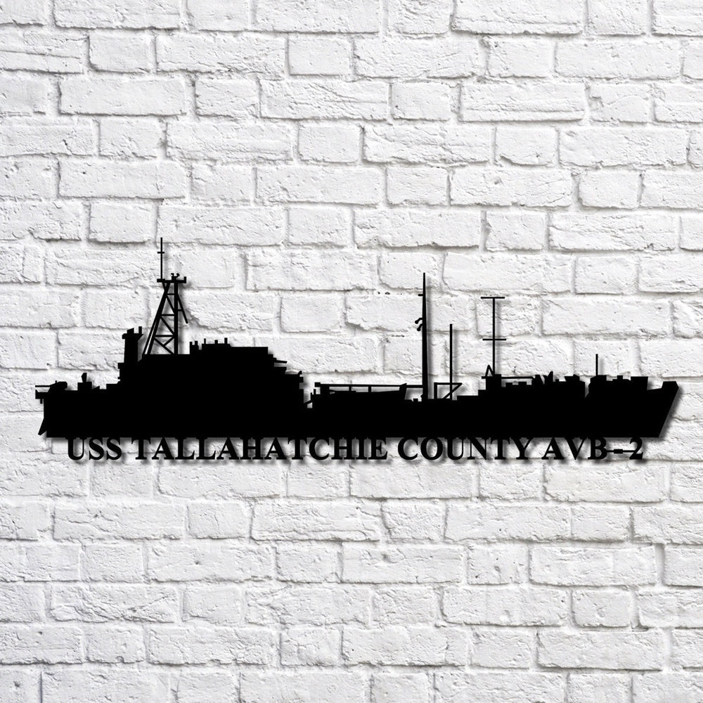 US Navy Metal Sign, Uss Tallahatchie County Avb 2 Navy Ship Metal Art, Navy Veteran Metal Sign