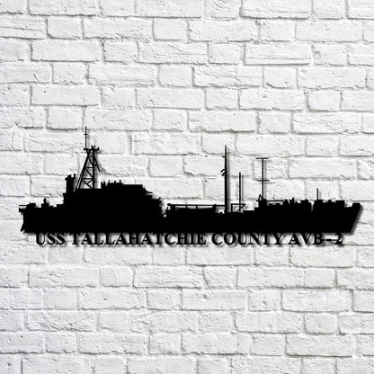 US Navy Metal Sign, Uss Tallahatchie County Avb 2 Navy Ship Metal Art, Navy Veteran Metal Sign