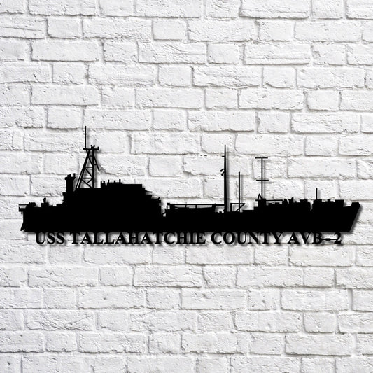 US Navy Metal Sign, Uss Tallahatchie County Avb 2 Navy Ship Metal Art, Navy Veteran Metal Sign