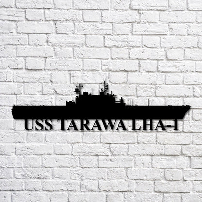 US Navy Metal Sign, Uss Tarawa Lha1 Navy Ship Metal Art, Navy Veteran Metal Sign