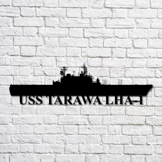 US Navy Metal Sign, Uss Tarawa Lha1 Navy Ship Metal Art, Navy Veteran Metal Sign