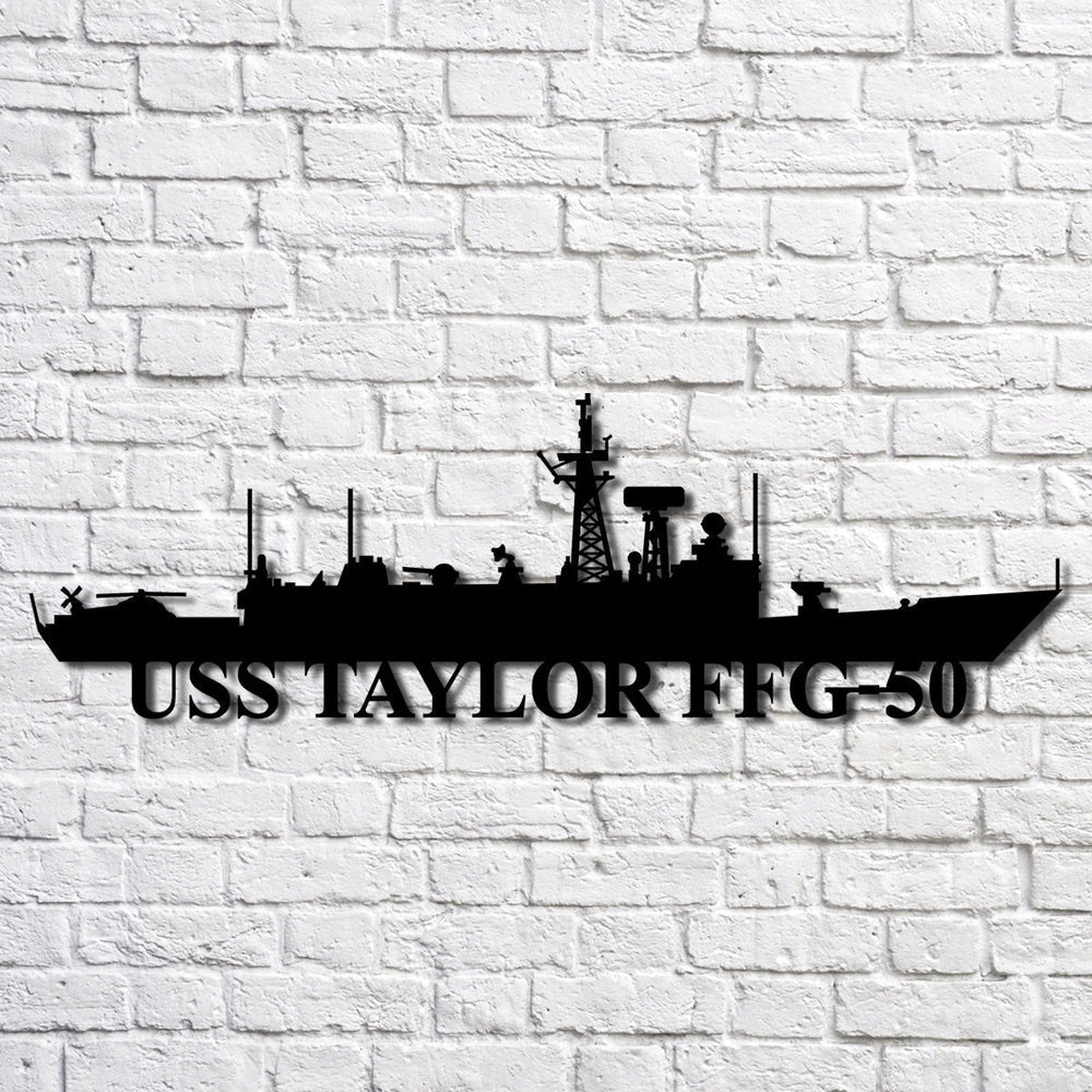 US Navy Metal Sign, Uss Taylor Ffg50 Navy Ship Metal Art, Navy Veteran Metal Sign