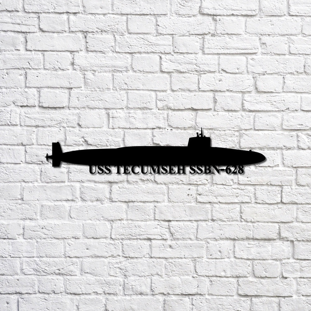 US Navy Metal Sign, Uss Tecumseh Ssbn628 Navy Ship Metal Sign, Memory Wall Metal Sign, Navy Veteran Metal Sign