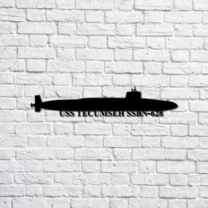 US Navy Metal Sign, Uss Tecumseh Ssbn628 Navy Ship Metal Sign, Memory Wall Metal Sign, Navy Veteran Metal Sign