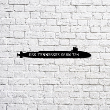 US Navy Metal Sign, Uss Tennessee Ssbn734 Navy Ship Metal Sign, Memory Wall Metal Sign, Navy Veteran Metal Sign