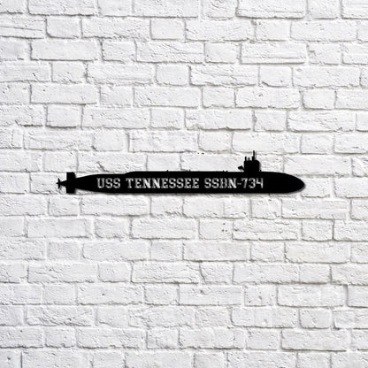 US Navy Metal Sign, Uss Tennessee Ssbn734 Navy Ship Metal Sign, Memory Wall Metal Sign, Navy Veteran Metal Sign
