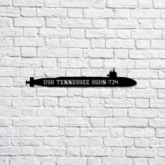 US Navy Metal Sign, Uss Tennessee Ssbn734 Navy Ship Metal Sign, Memory Wall Metal Sign, Navy Veteran Metal Sign