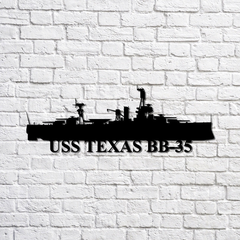 US Navy Metal Sign, Uss Texas Bb35 Navy Ship Metal Sign, Memory Wall Metal Sign, Navy Veteran Metal Sign