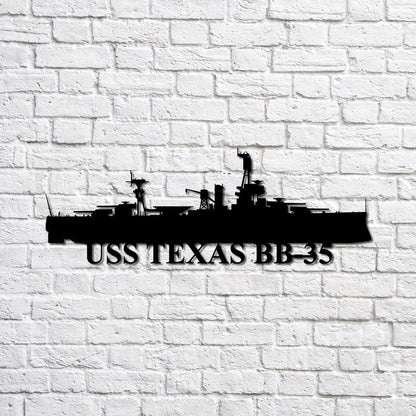 US Navy Metal Sign, Uss Texas Bb35 Navy Ship Metal Sign, Memory Wall Metal Sign, Navy Veteran Metal Sign