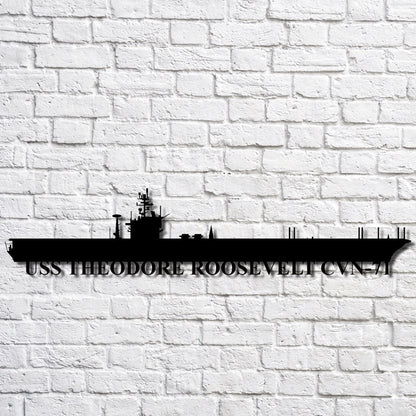 US Navy Metal Sign, Uss Theodore Roosevelt Cvn71 Navy Ship Metal Art, Navy Veteran Metal Sign