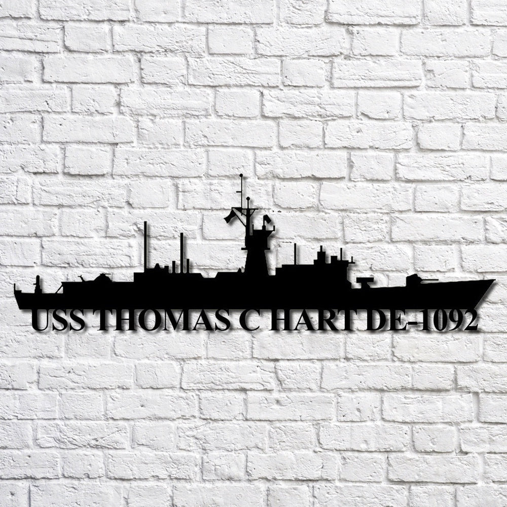 US Navy Metal Sign, Uss Thomas C Hart De1092 Navy Ship Metal Art, Navy Veteran Metal Sign