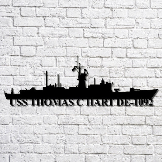 US Navy Metal Sign, Uss Thomas C Hart De1092 Navy Ship Metal Art, Navy Veteran Metal Sign