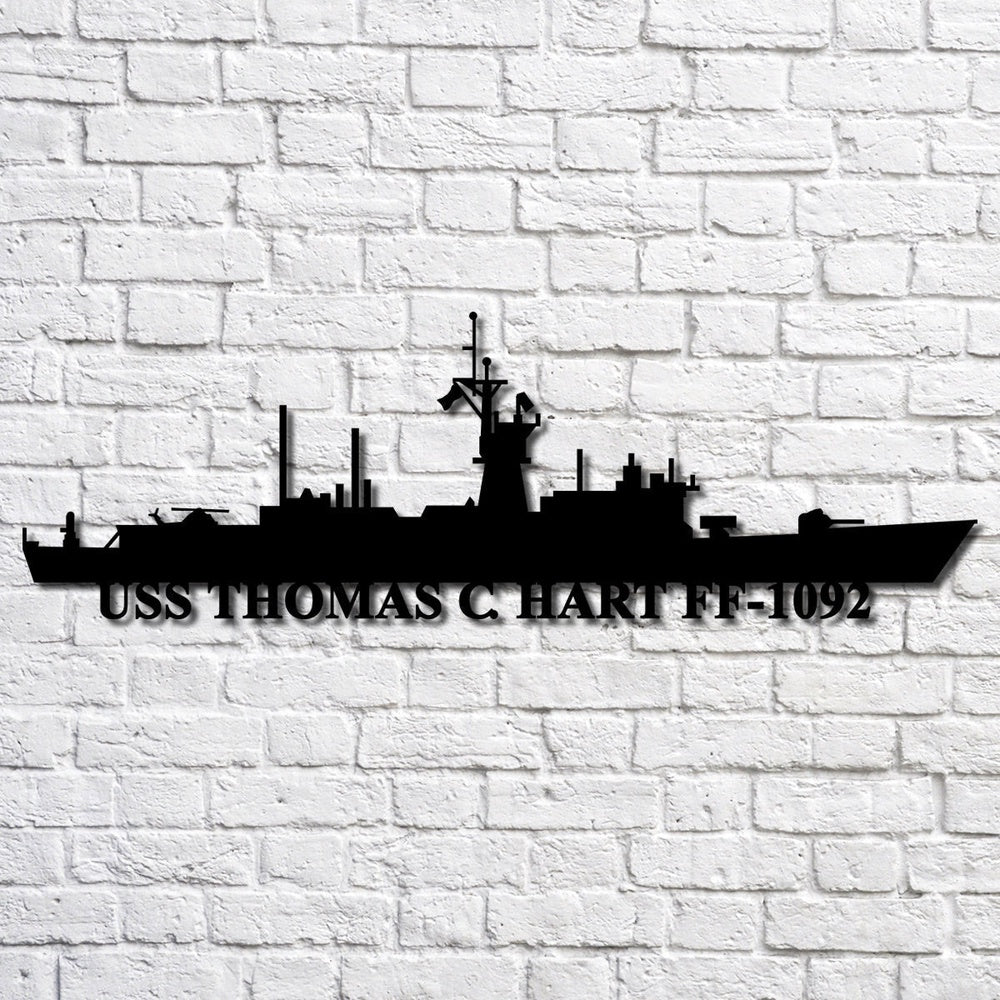 US Navy Metal Sign, Uss Thomas C Hart Ff1092 V2 Navy Ship Metal Art, Navy Veteran Metal Sign