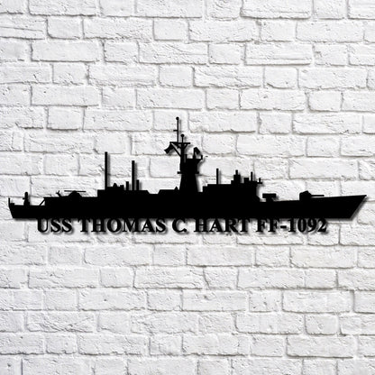 US Navy Metal Sign, Uss Thomas C Hart Ff1092 V2 Navy Ship Metal Art, Navy Veteran Metal Sign