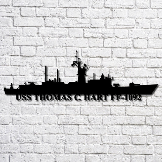 US Navy Metal Sign, Uss Thomas C Hart Ff1092 V2 Navy Ship Metal Art, Navy Veteran Metal Sign