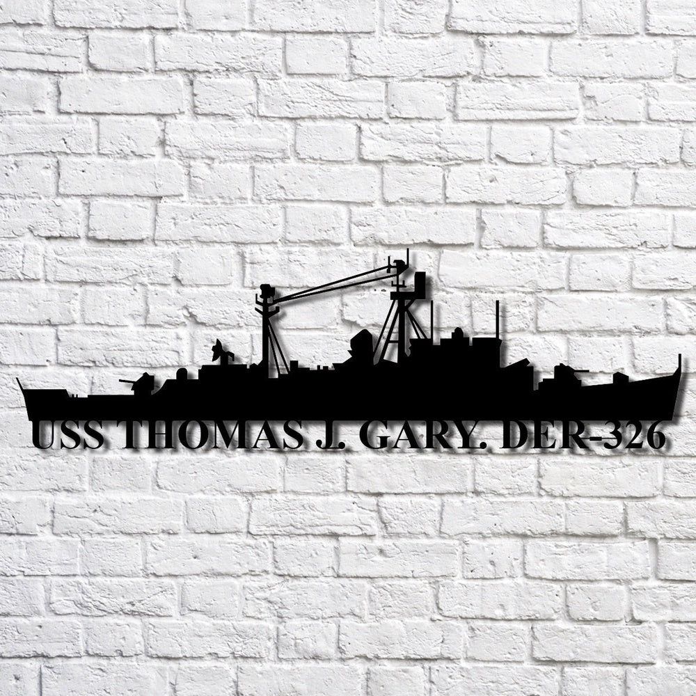 US Navy Metal Sign, Uss Thomas J Gary Der326 Navy Ship Metal Art, Navy Veteran Metal Sign