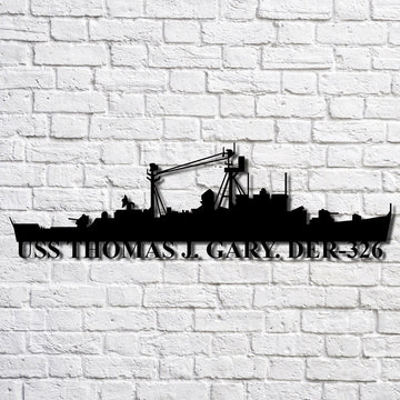 US Navy Metal Sign, Uss Thomas J Gary Der326 Navy Ship Metal Art, Navy Veteran Metal Sign