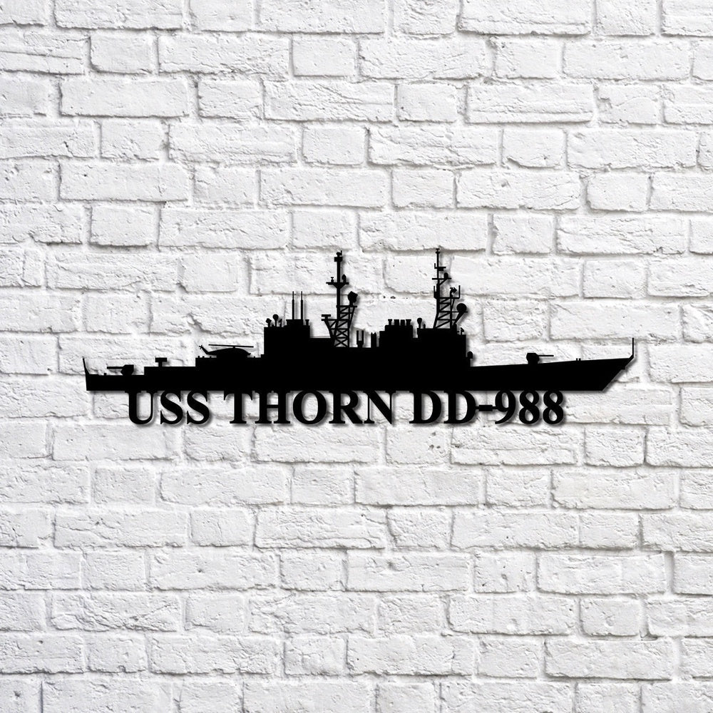 US Navy Metal Sign, Uss Thorn Dd988 Navy Ship Metal Sign, Memory Wall Metal Sign, Navy Veteran Metal Sign